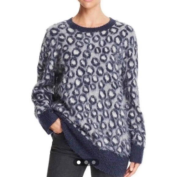 Current Elliott The Cali Leopard Print Pullover Tunic Sweater Size Medium/Large - Picture 1 of 9